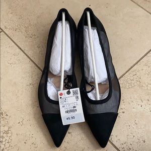 COPY - Black Mesh Zara Flats